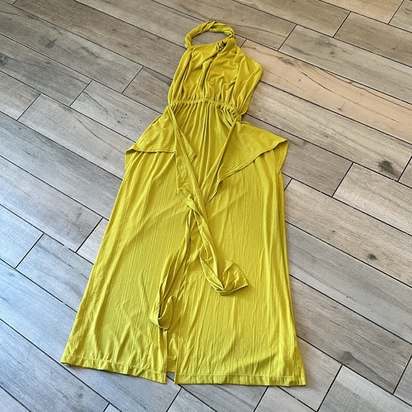 Free People Golden Days Yellow Maxi Dress Medium NEW - Picture 3 of 4